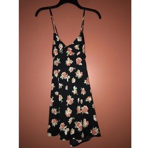 Flowered Skinny Strap Dress